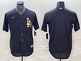 Men's Los Angeles Dodgers Blank Black Gold Cool Base Stitched Jersey,baseball caps,new era cap wholesale,wholesale hats
